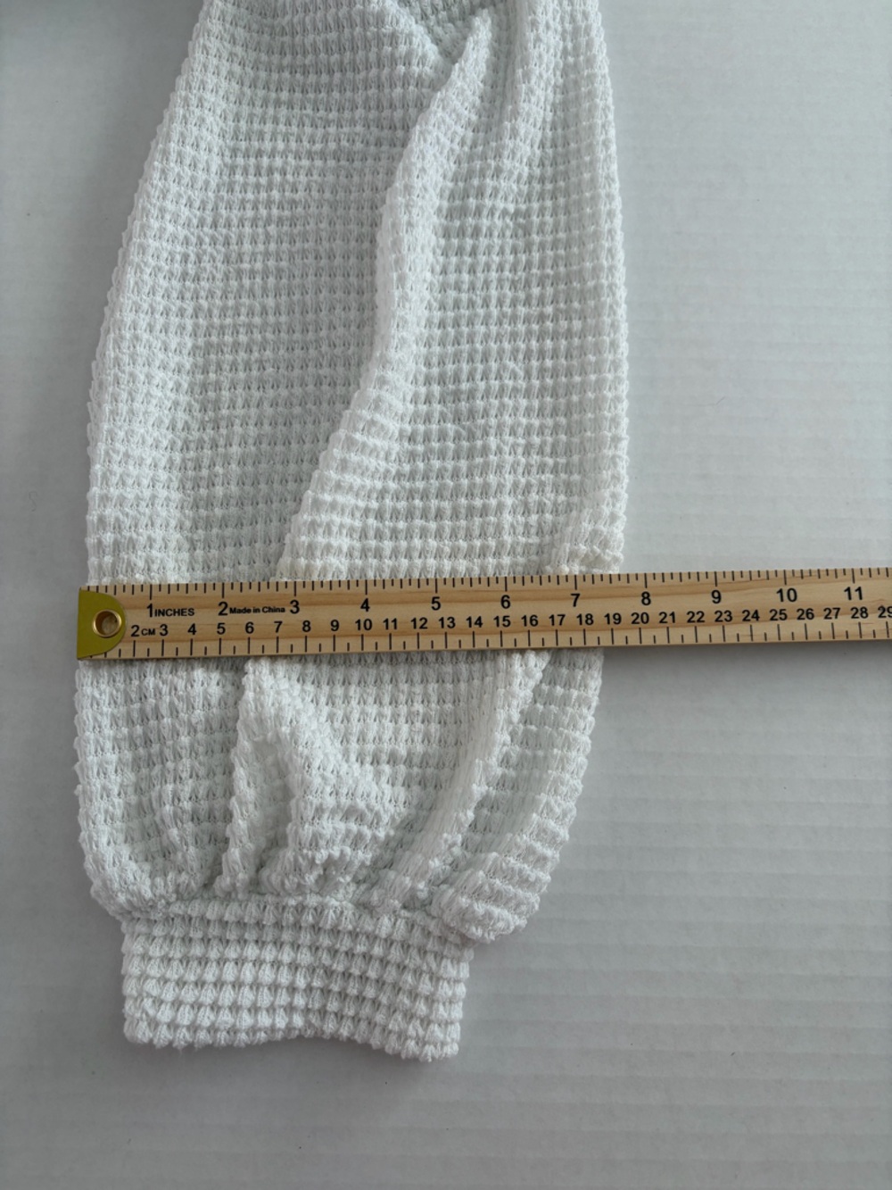 BiBi White Waffle Knit Pullover Oversized Boutique Textured Top - Picture 6 of 7